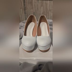 SHEIN White Platform Heels